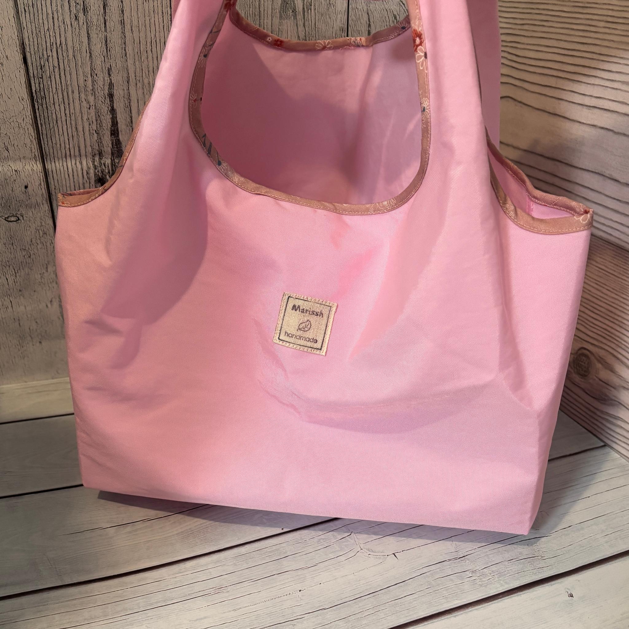 ケーキ箱も入るコンビニ弁当エコバッグ　 ピンク　EBLBD8