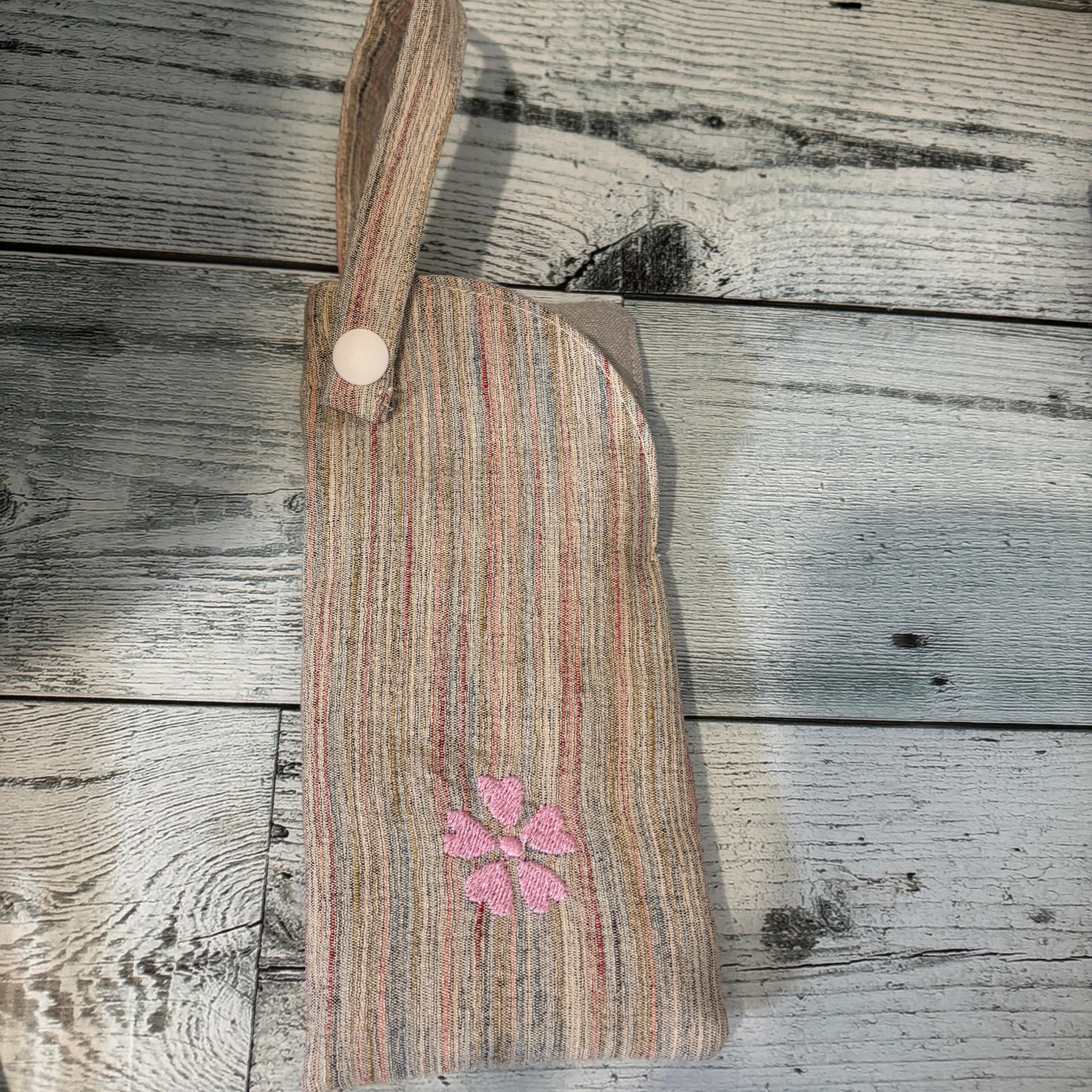 着物リメイク　メガネケース　さくら